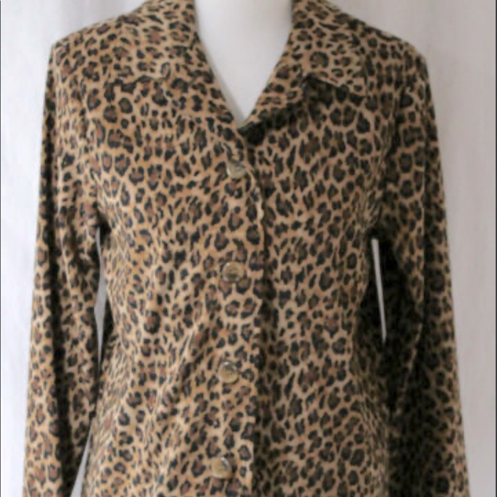 Leopard Briggs & New York button blazer